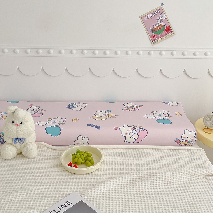 91家纺网 家纺一手货源 找家纺 良佐生活 2024新款全棉贡缎双人乳胶枕枕套 贝塔粉