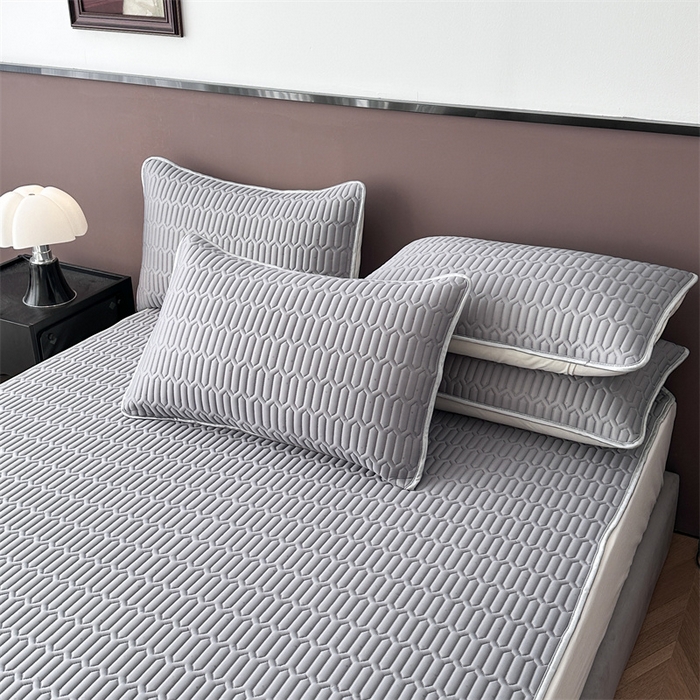 91家纺网 家纺一手货源 找家纺 凌云家纺 2025新款A类凉感丝乳胶枕套 高级灰