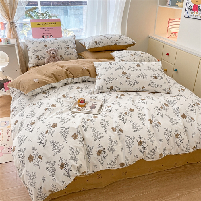 91家纺网 家纺一手货源 找家纺 798家纺 2025新款全棉13070印花四件套 浪漫森林