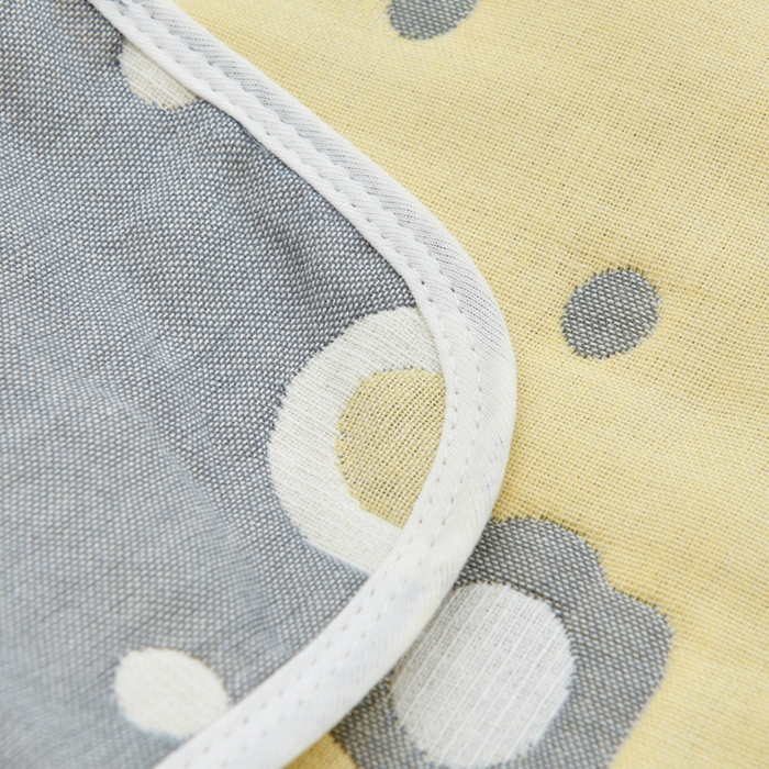 91家纺网 家纺一手货源 找家纺 朴尔2024新款六层纱布全棉循环小花型枕巾50*80cm一对 煎蛋灰