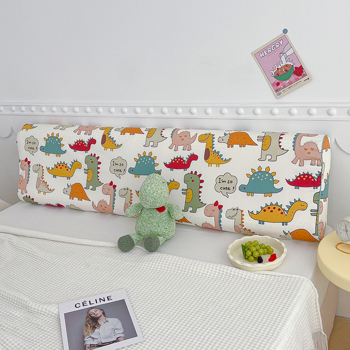 91家纺网 家纺一手货源 找家纺 良佐生活 2024新款全棉贡缎双人乳胶枕枕套 漫步恐龙