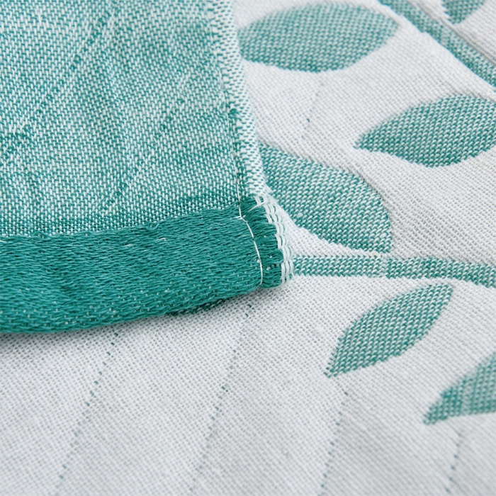 91家纺网 家纺一手货源 找家纺 朴尔家纺 2024新款混纺三层纱布枕巾 幸运树-深绿 52*78/对