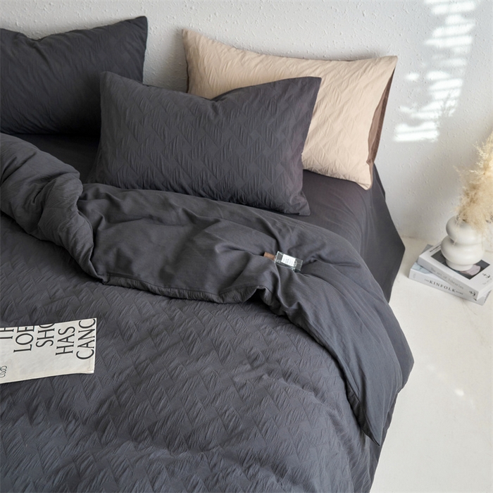 91家纺网 家纺一手货源 找家纺 梦享生活家居 2024新款提花四件套-侘寂风-布洛克灰