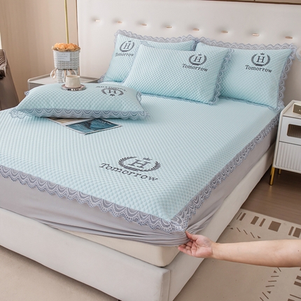 91家纺网 家纺一手货源 找家纺 （总）好漂靓家纺 2025新款500克凉豆豆冰豆豆凉席床笠款三件套