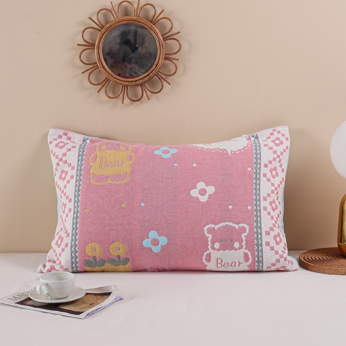 91家纺网 家纺一手货源 找家纺 （总）朴尔 2024年防滑半包按扣固定式全棉四层纱布枕巾