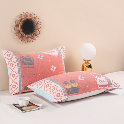 91家纺网 家纺一手货源 找家纺 （总）朴尔 2024年防滑半包按扣固定式全棉四层纱布枕巾