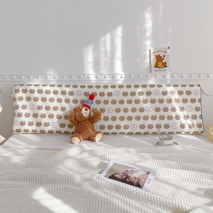 91家纺网 家纺一手货源 找家纺 良佐生活 2024新款全棉贡缎双人乳胶枕枕套 口袋熊