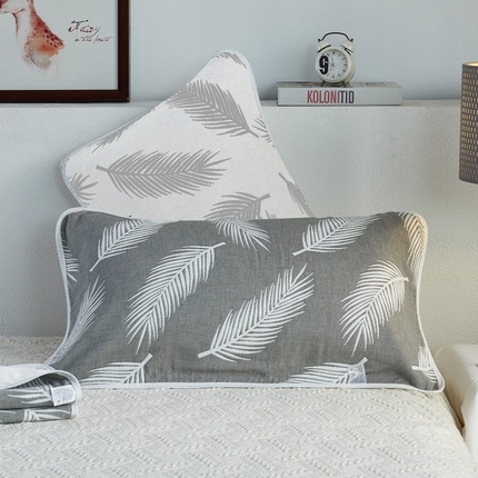 91家纺网 家纺一手货源 找家纺 （总）朴尔2024新款六层纱布全棉循环小花型枕巾50*80cm一对