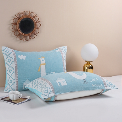 91家纺网 家纺一手货源 找家纺 （总）朴尔 2024年防滑半包按扣固定式全棉四层纱布枕巾