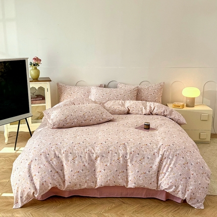 爱思佳 2024新款A类母婴全棉双层纱印花四件套直播热卖系列-系列一 粉粉兔