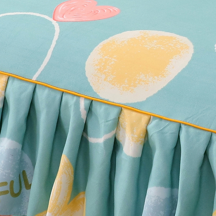 91家纺网 家纺一手货源 找家纺 艾橙 2024新款140克植物羊绒双边单床裙 浅浅微光