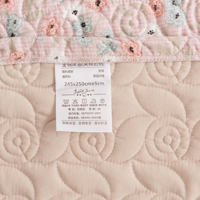 91家纺网 家纺一手货源 找家纺 优乐家纺 2025新款纯棉床盖三件套/单件 花语