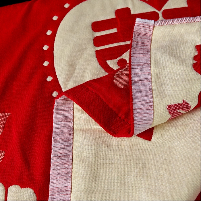 91家纺网 家纺一手货源 找家纺 朴尔家纺-毛巾被 2024年婚庆系列大红四层纱布枕巾 双喜临门 52*78/对