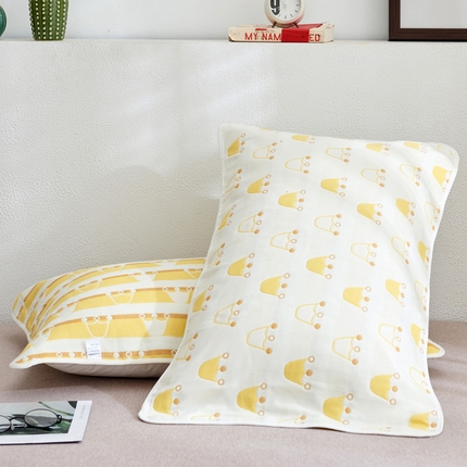 91家纺网 家纺一手货源 找家纺 （总）朴尔2024新款六层纱布全棉循环小花型枕巾50*80cm一对