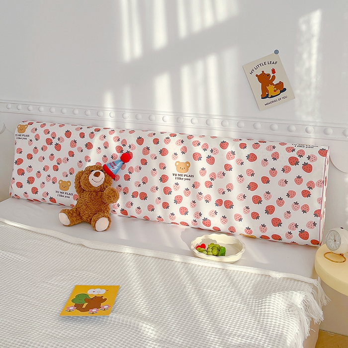 91家纺网 家纺一手货源 找家纺 良佐生活 2024新款全棉贡缎双人乳胶枕枕套 草莓满满