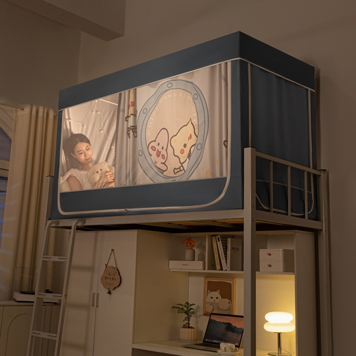 91家纺网 家纺一手货源 找家纺 博诺 2024新款99%加厚涂银层遮光卡通学生蚊帐 海绵宝宝