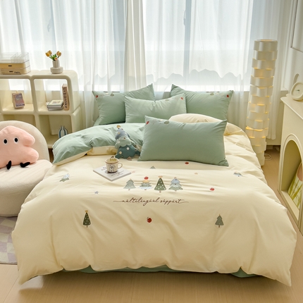 91家纺网 家纺一手货源 找家纺 （总）亲亲公主 2025新款全棉卡通绣花四件套系列-幸运树