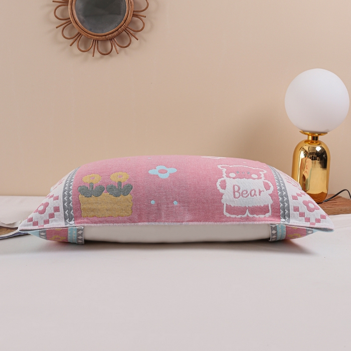 91家纺网 家纺一手货源 找家纺 （总）朴尔 2024年防滑半包按扣固定式全棉四层纱布枕巾