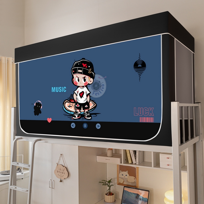 91家纺网 家纺一手货源 找家纺 博诺 2024新款99%加厚涂银层遮光卡通学生蚊帐 时尚男孩