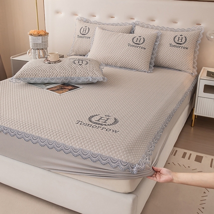 91家纺网 家纺一手货源 找家纺 （总）好漂靓家纺 2025新款500克凉豆豆冰豆豆凉席床笠款三件套