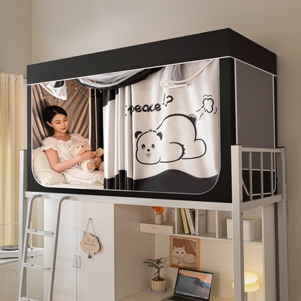 91家纺网 家纺一手货源 找家纺 博诺 2024新款99%全涂层遮光卡通学生蚊帐 关你屁事