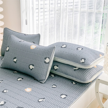 凌云家纺 2025新款A类凉感丝乳胶枕套 豹点灰