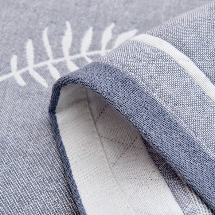 91家纺网 家纺一手货源 找家纺 朴尔家纺 2024新款混纺三层纱布枕巾 幸福芭蕉-灰 52*78/对