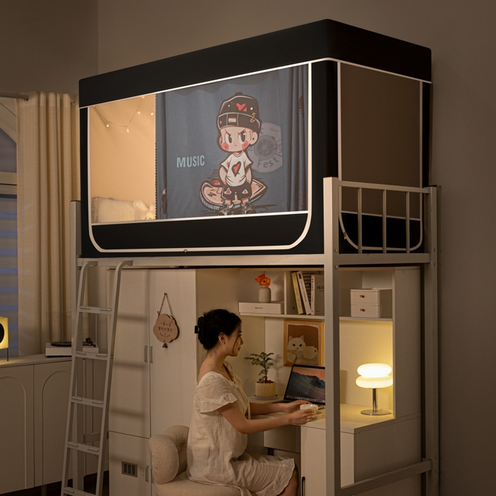 91家纺网 家纺一手货源 找家纺 博诺 2024新款99%加厚涂银层遮光卡通学生蚊帐 时尚男孩