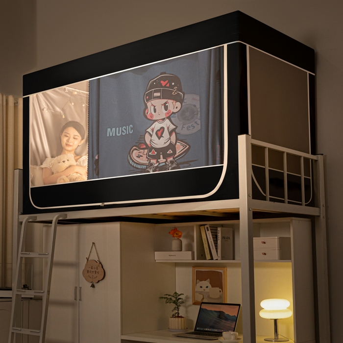 91家纺网 家纺一手货源 找家纺 博诺 2024新款99%加厚涂银层遮光卡通学生蚊帐 时尚男孩