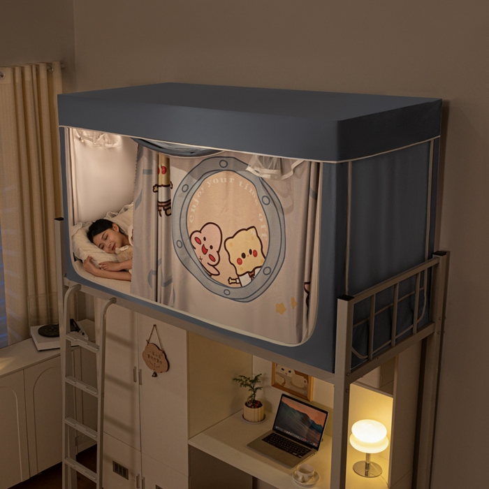 91家纺网 家纺一手货源 找家纺 博诺 2024新款99%加厚涂银层遮光卡通学生蚊帐 海绵宝宝