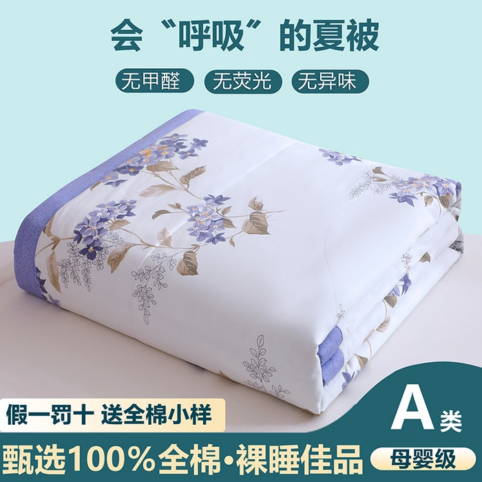 91家纺网 家纺一手货源 找家纺 金柚子2024新款全棉印花夏凉被 红袖添香