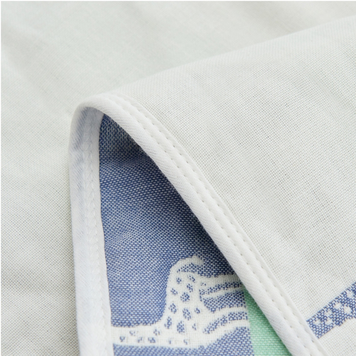 91家纺网 家纺一手货源 找家纺 朴尔2024新款六层纱布全棉循环小花型枕巾50*80cm一对 长颈鹿