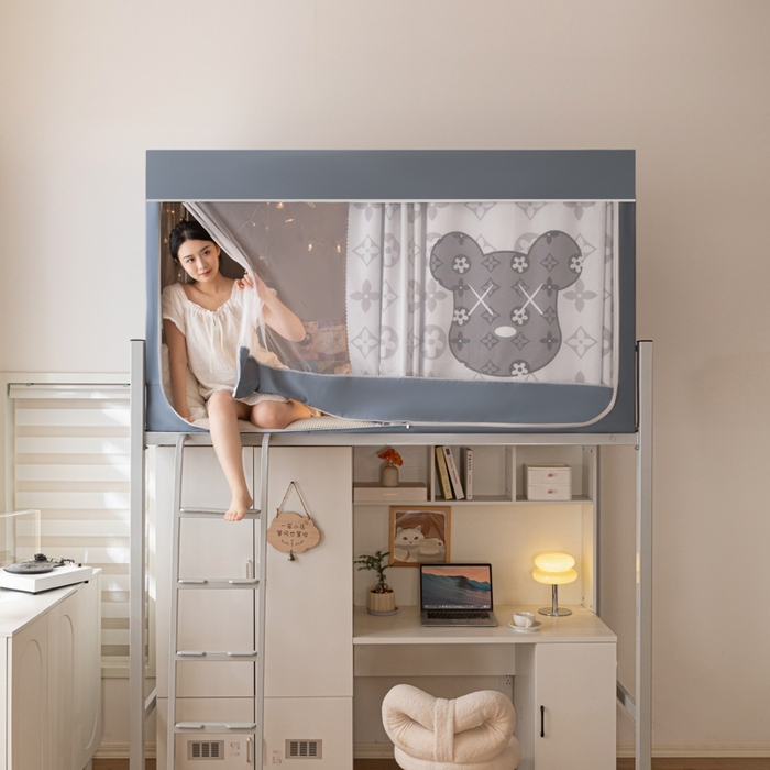 91家纺网 家纺一手货源 找家纺 博诺 2024新款99%加厚涂银层遮光卡通学生蚊帐 时尚熊