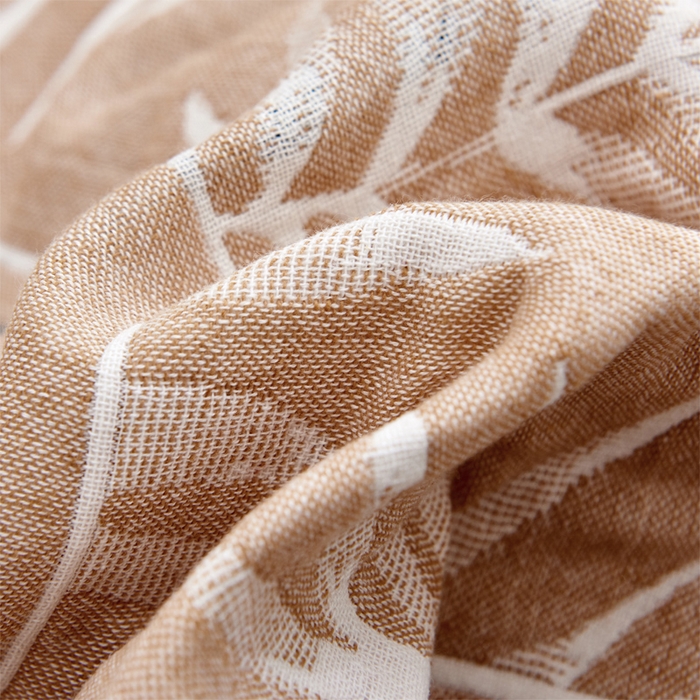 91家纺网 家纺一手货源 找家纺 朴尔家纺 2024新款混纺三层纱布枕巾 热带草原-驼 52*78/对