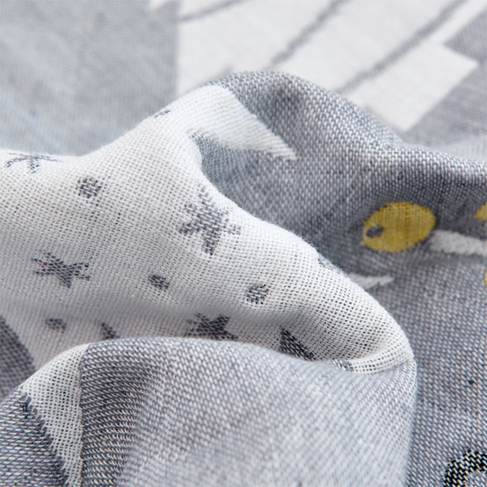 91家纺网 家纺一手货源 找家纺 朴尔家纺 2024新款混纺三层纱布枕巾 圣诞树-灰 52*78/对