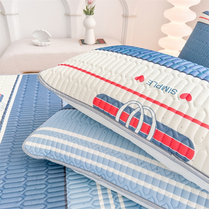 91家纺网 家纺一手货源 找家纺 凌云家纺 2025新款A类凉感丝乳胶枕套 蓝韵生活