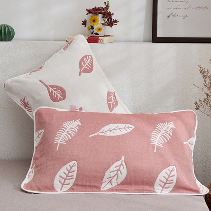 91家纺网 家纺一手货源 找家纺 （总）朴尔2024新款六层纱布全棉循环小花型枕巾50*80cm一对