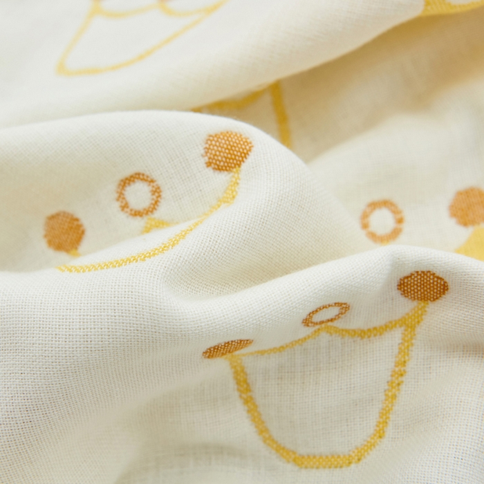 91家纺网 家纺一手货源 找家纺 朴尔2024新款六层纱布全棉循环小花型枕巾50*80cm一对 皇冠金