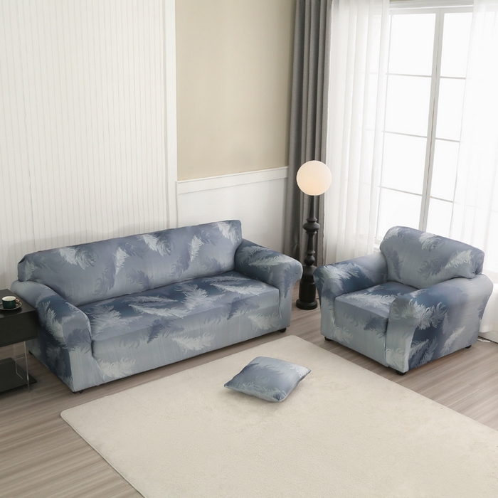 91家纺网 家纺一手货源 找家纺 兴妮雅家纺 2024新款沙发套-双人 灰羽毛