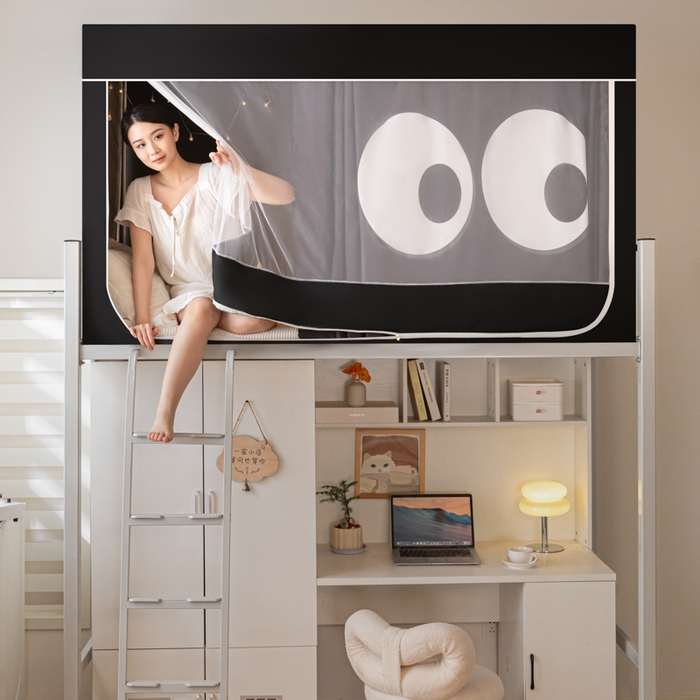 91家纺网 家纺一手货源 找家纺 博诺 2024新款99%加厚涂银层遮光卡通学生蚊帐 大眼睛