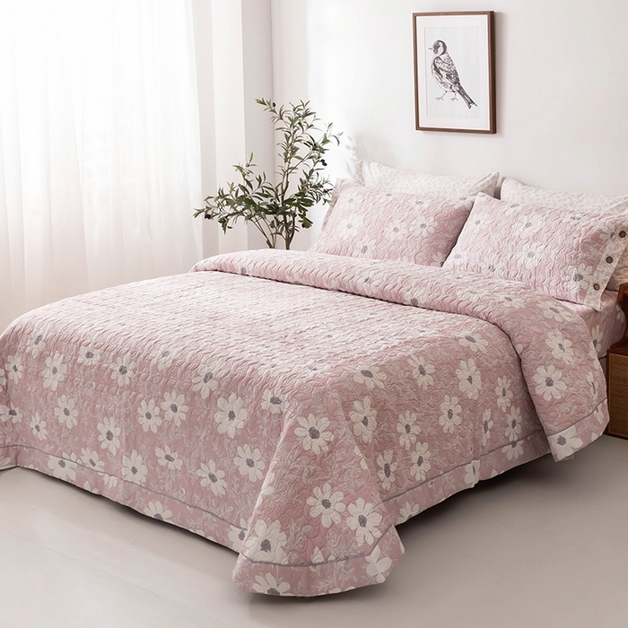 91家纺网 家纺一手货源 找家纺 优乐家纺 2025新款纯棉床盖三件套/单件 朝阳