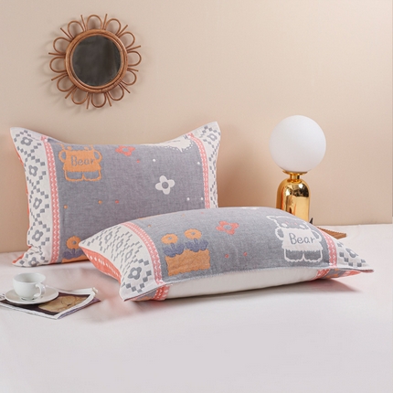 91家纺网 家纺一手货源 找家纺 （总）朴尔 2024年防滑半包按扣固定式全棉四层纱布枕巾