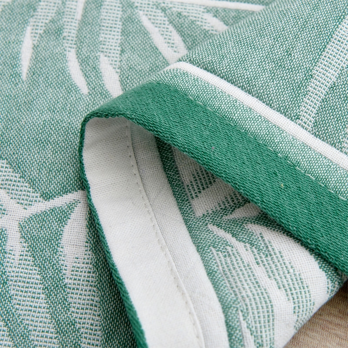 91家纺网 家纺一手货源 找家纺 朴尔家纺 2024新款混纺三层纱布枕巾 热带草原-绿 52*78/对