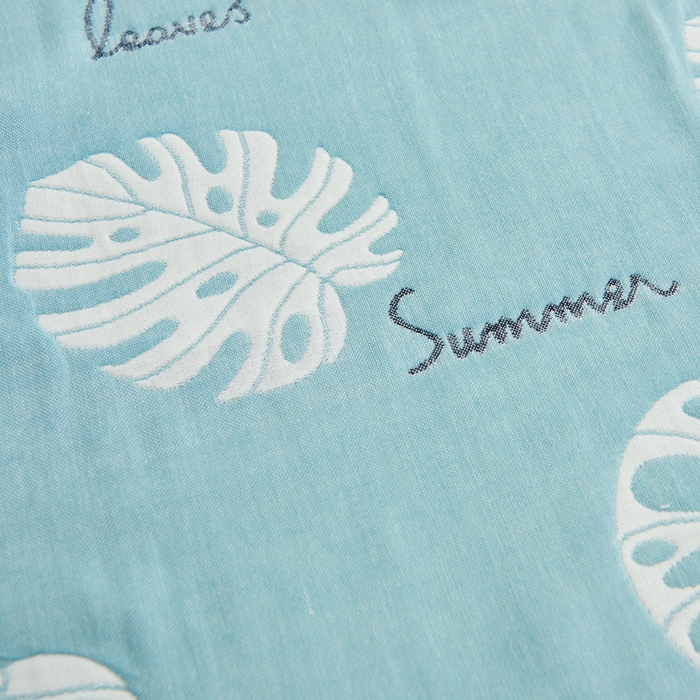 91家纺网 家纺一手货源 找家纺 朴尔2024新款六层纱布全棉循环小花型枕巾50*80cm一对 芭蕉叶语