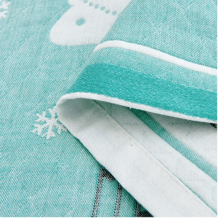 91家纺网 家纺一手货源 找家纺 朴尔家纺 2024新款混纺三层纱布枕巾 圣诞树-绿 52*78/对