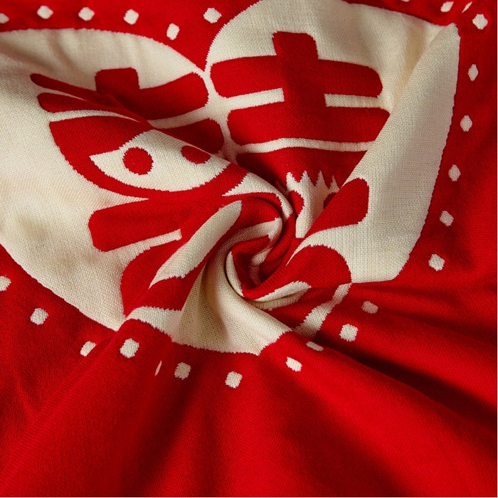 91家纺网 家纺一手货源 找家纺 朴尔家纺-毛巾被 2024年婚庆系列大红四层纱布枕巾 双喜临门 52*78/对