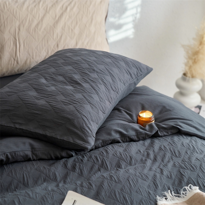 91家纺网 家纺一手货源 找家纺 梦享生活家居 2024新款提花四件套-侘寂风-布洛克灰