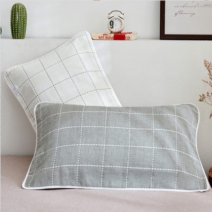 91家纺网 家纺一手货源 找家纺 （总）朴尔2024新款六层纱布全棉循环小花型枕巾50*80cm一对