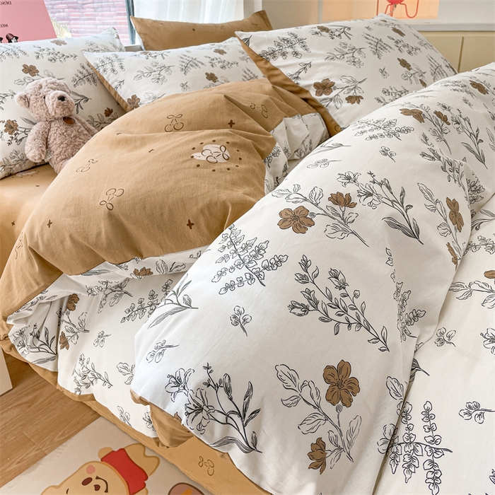 91家纺网 家纺一手货源 找家纺 798家纺 2025新款全棉13070印花四件套 浪漫森林