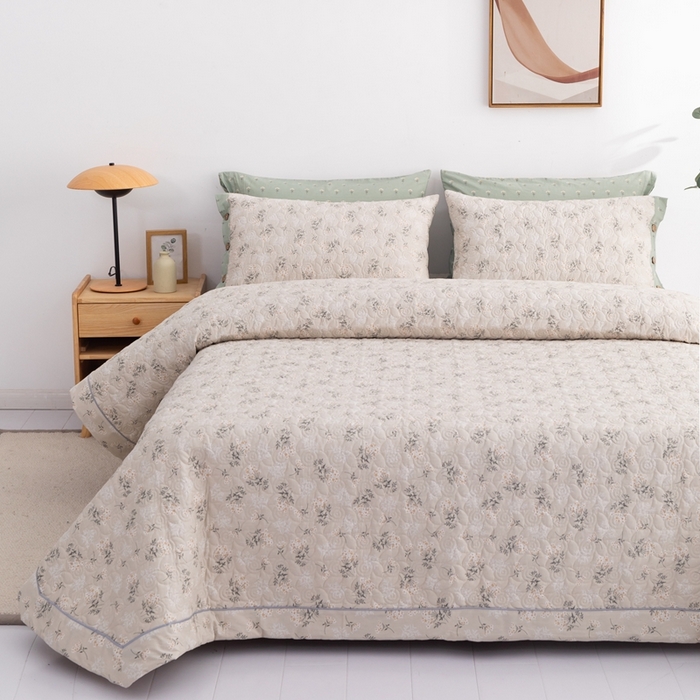 91家纺网 家纺一手货源 找家纺 优乐家纺 2025新款纯棉床盖三件套/单件 妃子笑